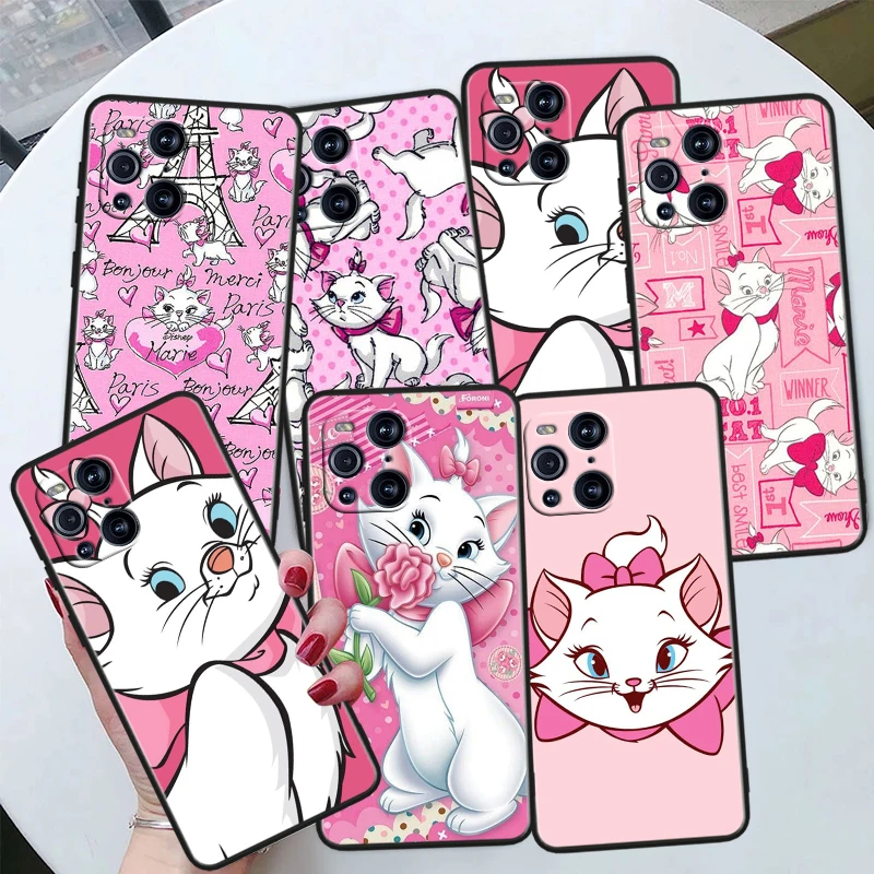 

Disney Mary Cat Cute For OPPO Find X6 X5 X3 X2 F21S F21 Pro Lite Neo Black Silicone Fundas Soft Cover Capa Phone Case