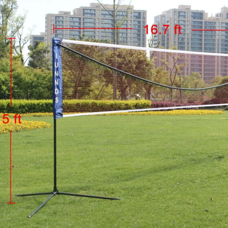 

Portable Large Volleyball Net Badminton Net With Carrying Bag Stand And Frame Easy To Assemble Height Adjustable
