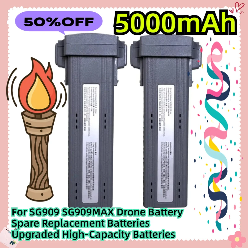 

11.4V 5000mAh For SG909 SG909MAX Drone Battery Spare Replacement Batteries Upgraded High-Capacity Batteries