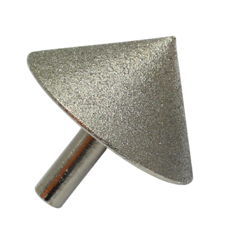 1Pcs 20-60mm Electroplated Cone 90 Dregree Diamond Chamfer Grinding Head  For Stone Glass Ceramics Chamfering Head Polishing
