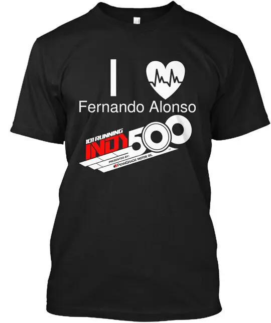 Indy500 I Love Fernando Alonso T-Shirt Made in The USA Size S To 5XL Casual O-Neck Tee Shirts Streetwear