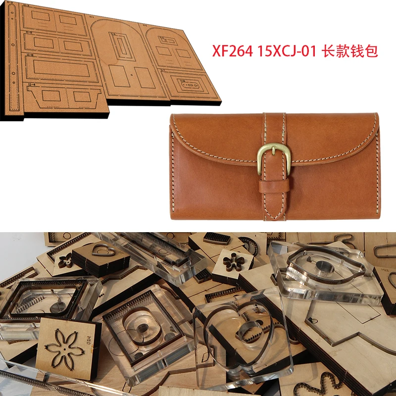 

New Japan Steel Blade Wooden Die Long Wallet Leather Craft Punch Hand Tool Cut Knife Mould XF264