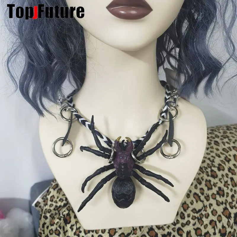 Women Men spider Harajuku Gothic Punk Short necklace Subculture Spice Y2K Girl Collar choker designer chokers customized pandent