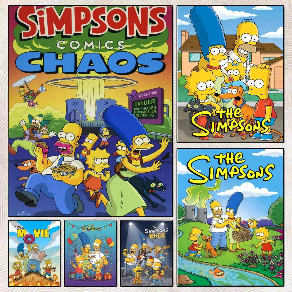 Tableau mural élégant sur toile The S-Simpsons, style animation et bande dessinée, pour salon, chambre à coucher, cadeaux