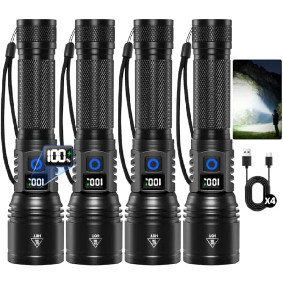

Rechargeable Flashlights High Lumens Super Bright Flashlight Rechargeable LED Flashlight Powerful Handheld Tactical Flash Light