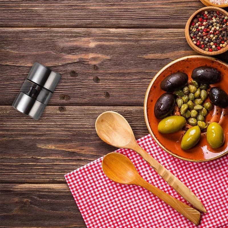 طاحونة يدوية من الملح والفلفل من الفولاذ المقاوم للصدأ ، مطحنة صغيرة محمولة ، مطحنة للأعشاب ، التوابل ، الورد ، أدوات طحن المطبخ