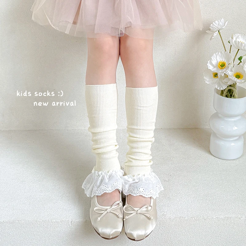 Cute Candy Color Slouch Leg Warmers Girls Embroidery Lace Ruffle Trim Design Cute Casual Cuff Socks Princess Leg Cuffs for Daily