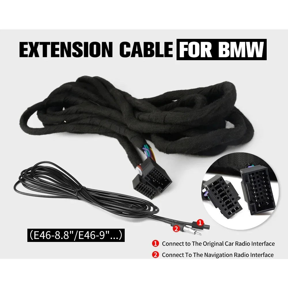 16Pin Conector of 6M Extension Cable for BMW Series Optical Fiber Amplifier (Only Fit Hizpo Car DVD Navigation GPS)