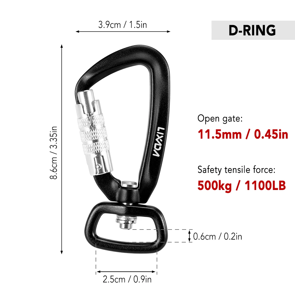 Swivel Carabiner Clip 360°Rotatable Spinner Carabiner Small Auto Locking Carabiner Rotational Hammock Hanging Clip Pet LeashHook