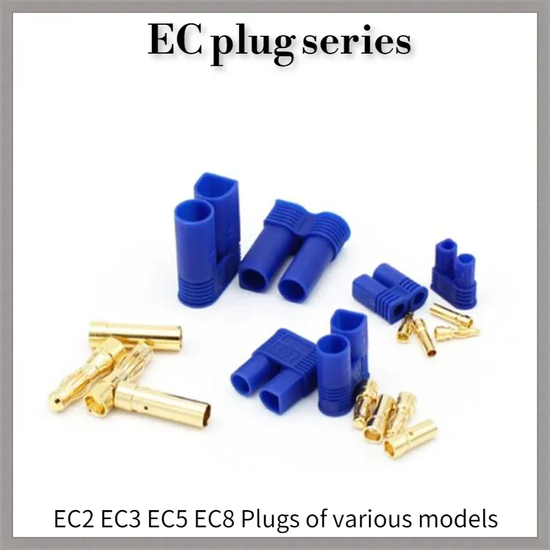 

5pair Male Female Ec2 Ec3 Ec5 Ec8 2mm 3mm 5mm 8mm Banana Plug Bullet Connector For Rc Esc Motor Rc Quadcopter Drone Lipo Battery