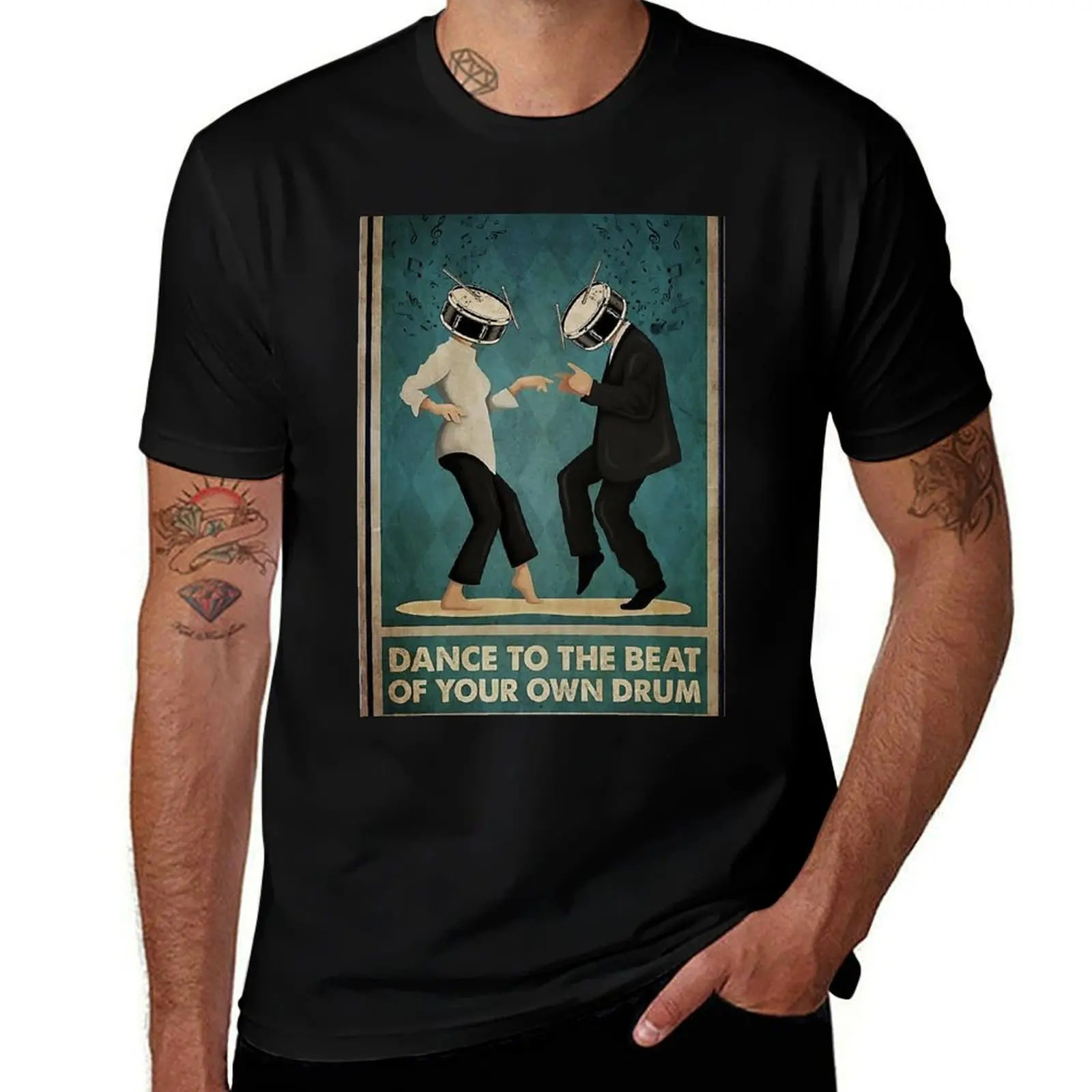 pulp fiction dance to the beat drum head T-Shirt Simple Graphic Design T-Shirt