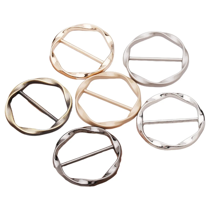 6Pcs Scarf Ring Clip T Shirt Tie Clips For Women Metal Tshirt Waist Tightener Clip Buckle Clothing Ring Clip Replacement Parts