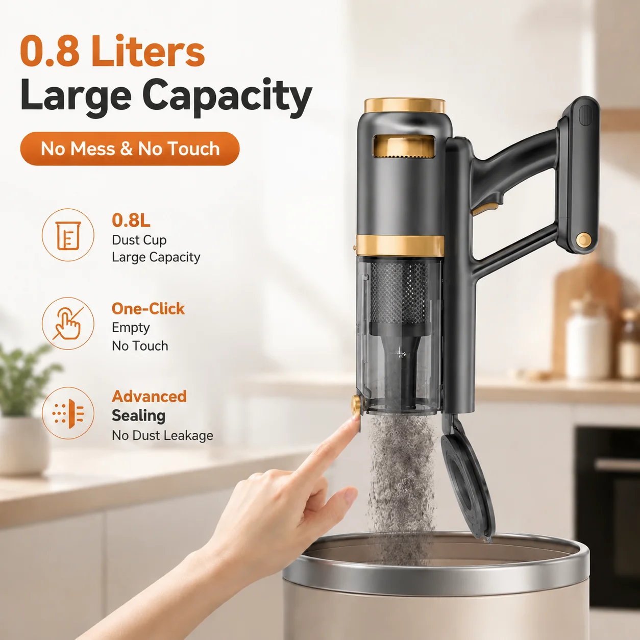 Cordless Stick Vacuum,700W/70kPa,Up to 70 Mins Runtime,LED Display,Anti-Tangle,4-in-1 Lightweight Vacuum for Hard Floors,Carpet