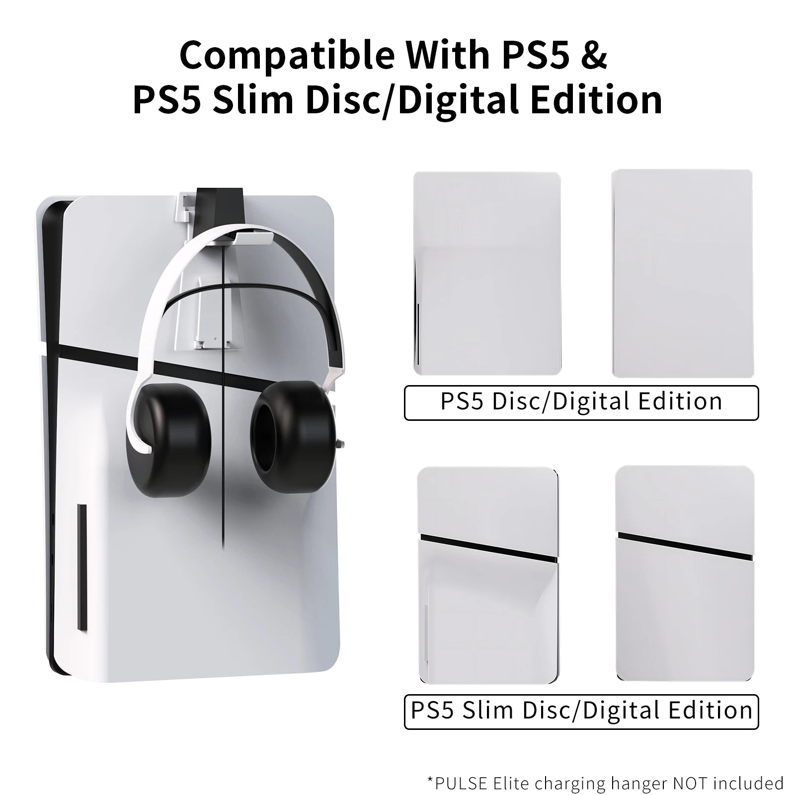 Support De Rangement Mural Pour ContrôLeur Et Casque, Cintre Pour PS5 Slim/Ps5 Console Pour Playstation 5 Slim/Playstation 5