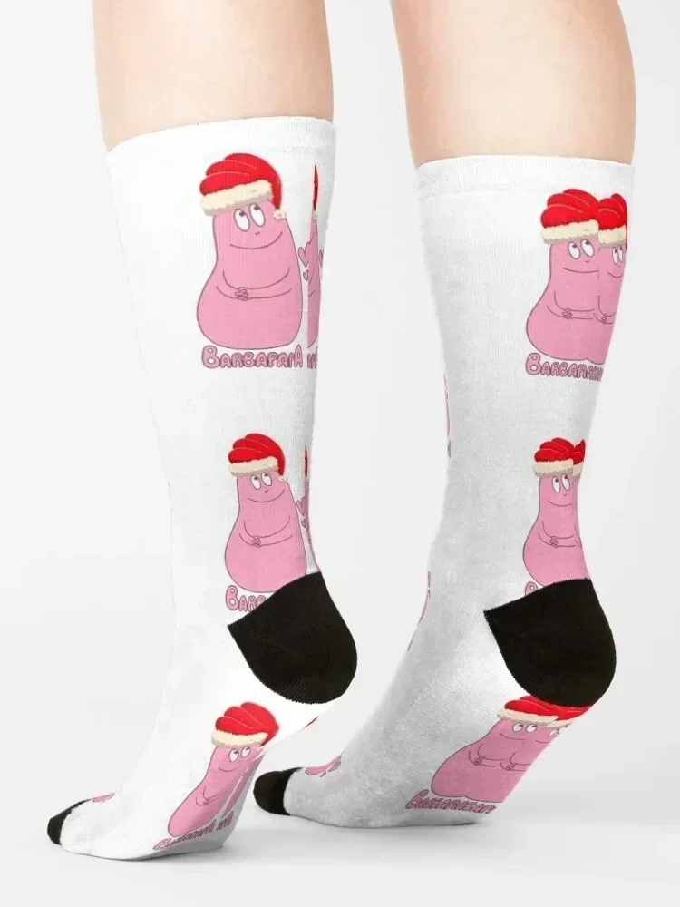عيد الميلاد مضحك Barbapapa - Barba _Papa ChristmasPapa Socks Toe أحذية رياضية فاخرة للمشي لمسافات طويلة قصيرة للرجال جوارب نسائية #4