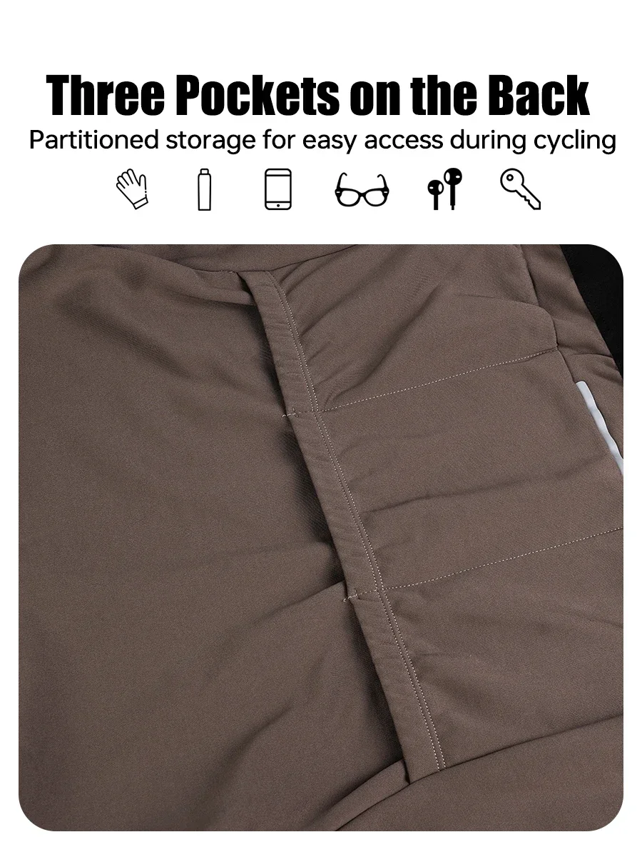 X-TIGER Fleece-Radtrikot für Herren, thermisches Radshirt mit langen Ärmeln, Fahrradshirt mit 3 Taschen und rutschfestem Saum für Rennrad- und Mountainbike-Fahrten. – Detail 10