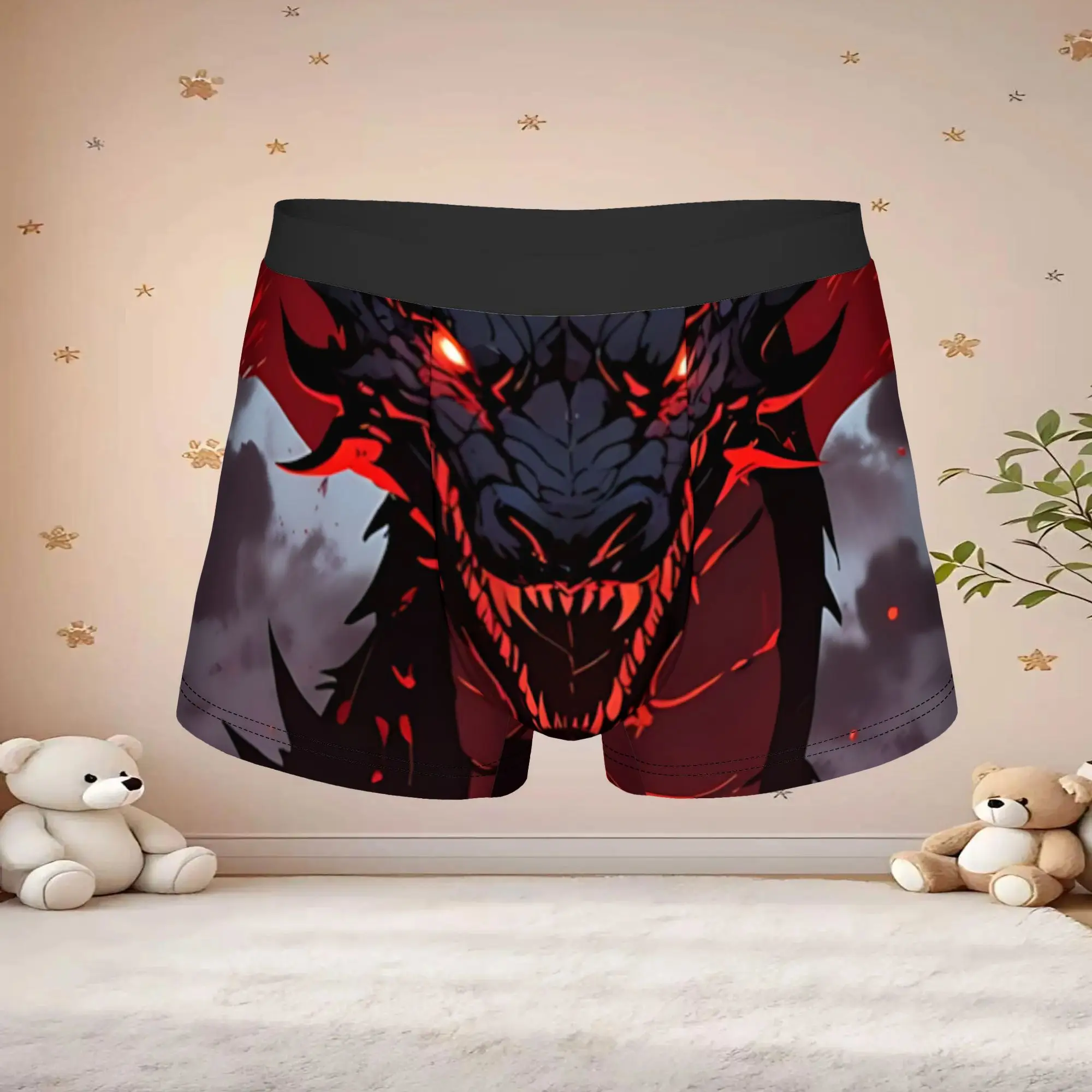 1pc Popular Japanese Warrior And Dragon Print boxers  adults  Breathbale Panties Men's Underwear Comfortable Shorts Boxer Briefs