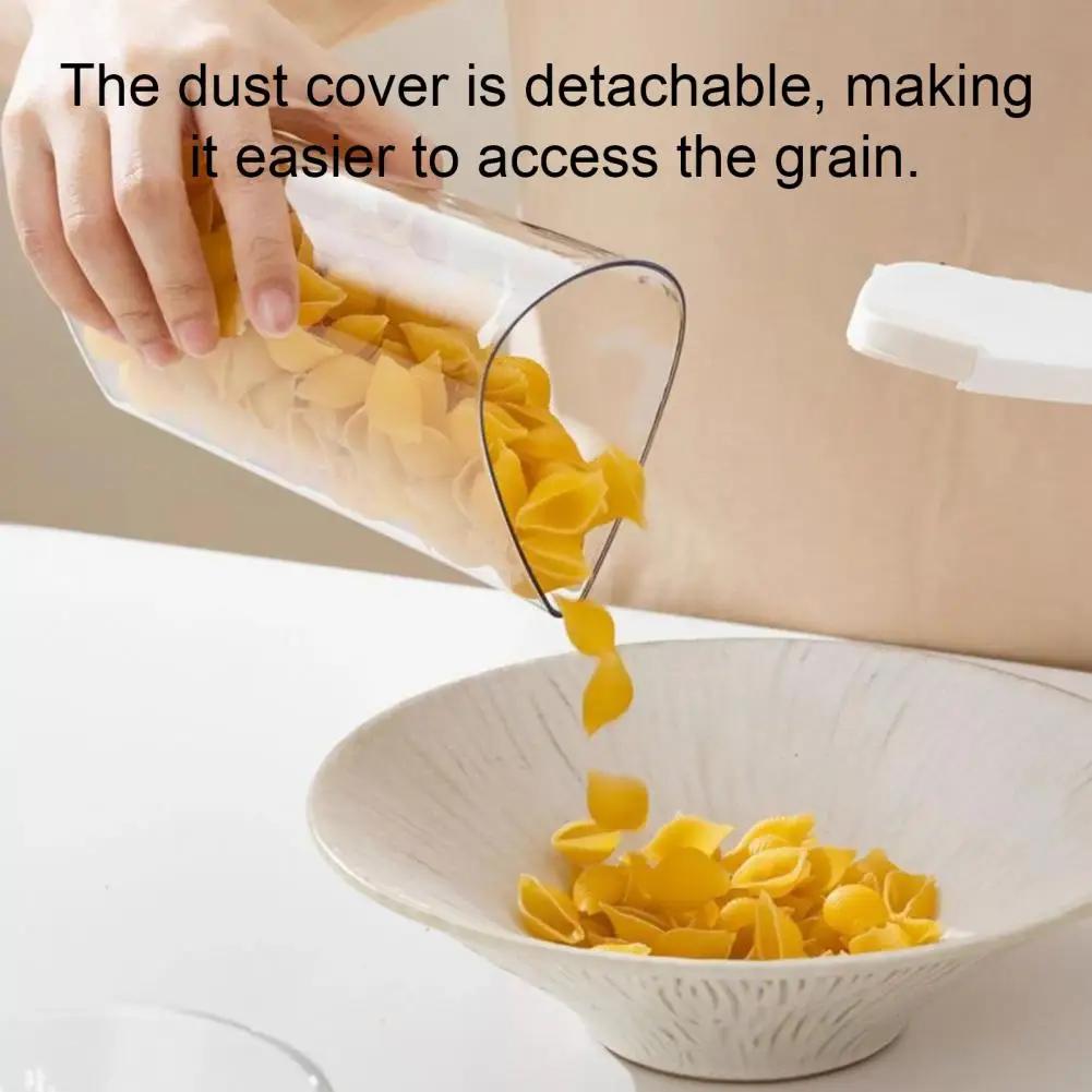 Kitchen Pantry Organizer 360-degree Rotating Grain Dispenser with 6 Sealed Containers Dry Food Storage Bin for Rice Beans Pasta
