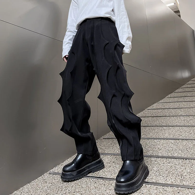 IEFB Pleated Male Niche Desgin Harem Pants Men\'s Soild Color Casual Chic Trousers Korean Fashion 2023 Spring Stylish New 9A7863