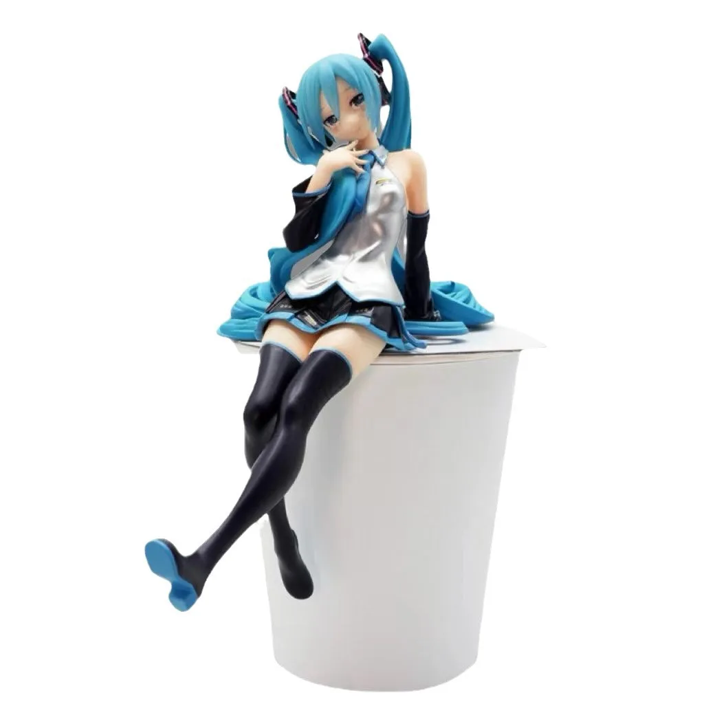 Anime Hatsune Miku Figure Noodle Stopper Figure Sitting Model Toy Gift Collection Desktop Ornament Doll PVC