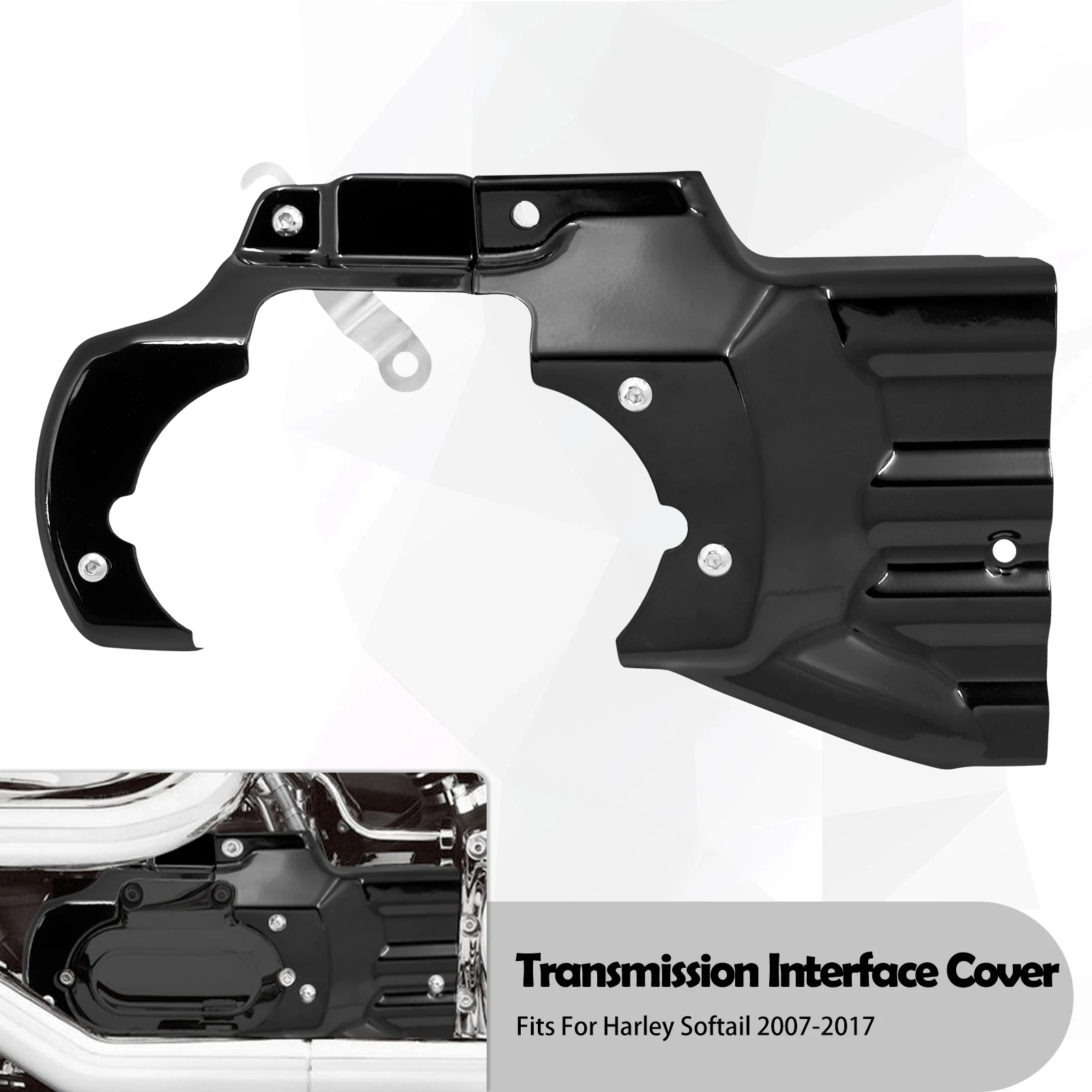 

Крышка интерфейса трансмиссии двигателя мотоцикла, алюминий для Harley Softail Deluxe Fat Boy 2007-2017 Heritage Slim Deuce Chrome