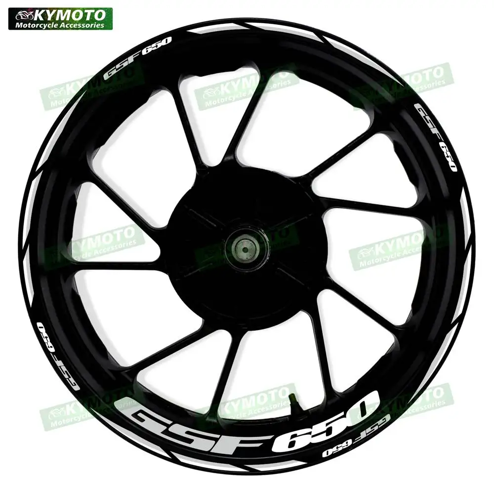 For GSF650 GSF 650 motorcycle accessories 17 inch front and rear wheel stickers fairing modified reflective decals decoration