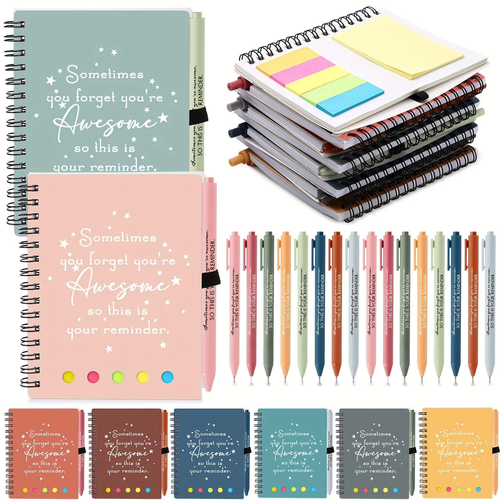 

48 PcsEmployee Appreciation Gift Dispatcher Volunteer Inspirational A6 Spiral Notebook with Ballpoint Pen Journal Notepad for Te