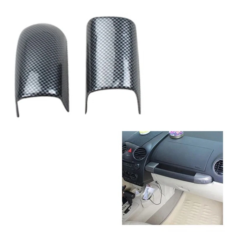 2PCS ABS Deputy Drive Car Dashboard Trim Console Panel Molding Cover Accessories Car Styling For VW Beetle 2003-2010