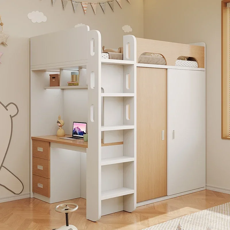 Children's bed cabinet, integrated half-height bed 1.2 meters multi-functional combination,  integrated bed can be customized