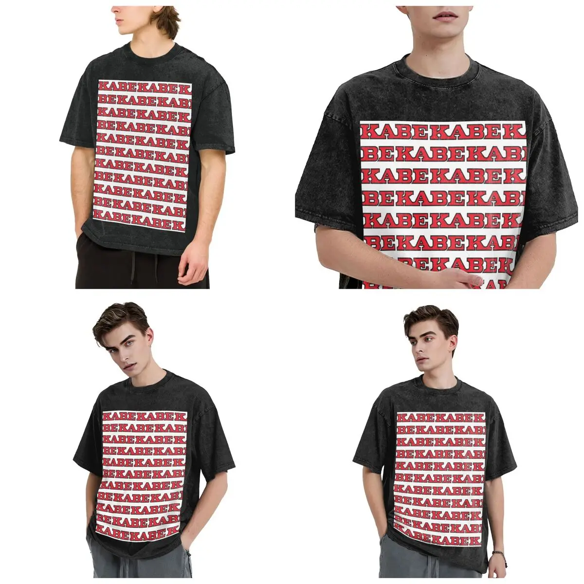 Kabe Caravan Hip Hop Short Sleeve T-Shirts Washed Tops Tees Streetwear T Shirt Harajuku for Men Women
