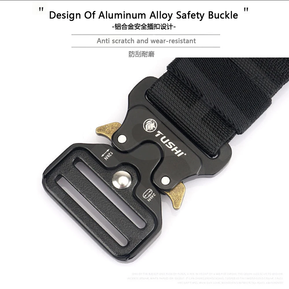 TUSHI Men Army Outdoor Hunting Tactical Multi Function Combat Survival High Quality Marine Corps Canvas For Aluminum Alloy Belt