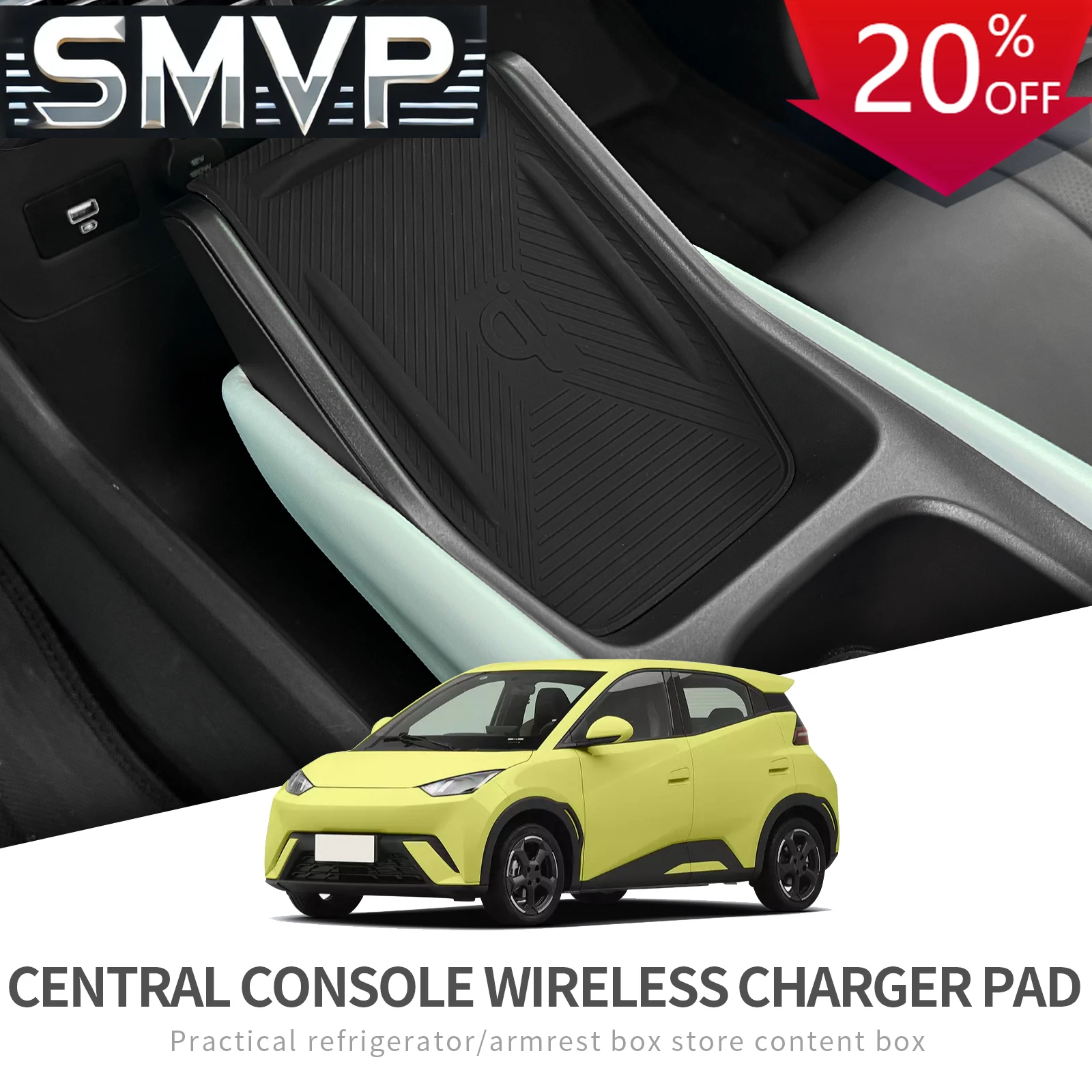 

Fit For BYD SEAGULL/BYD Dolphin Mini Anti-slip Mat Silicone Car Center Console Wireless Charger Pad Accessiories