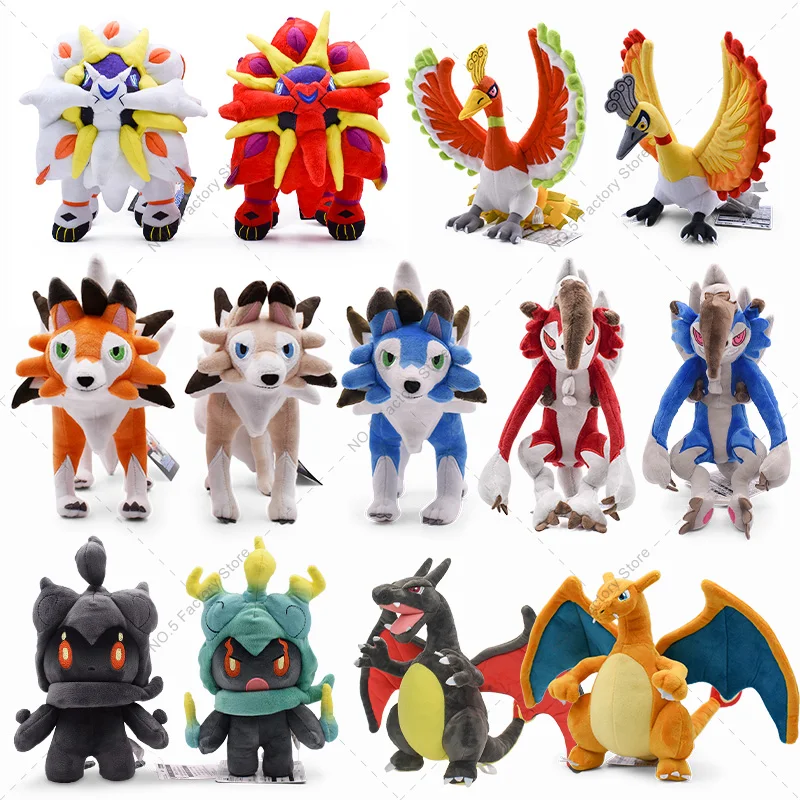 

Оптовая продажа, Покемон Блестящий плюшевый кавайный Charizard X Y Solgaleo Ho-Oh Lycanroc Marshadow, плюшевая игрушка, милые аниме куклы для детей, подарки