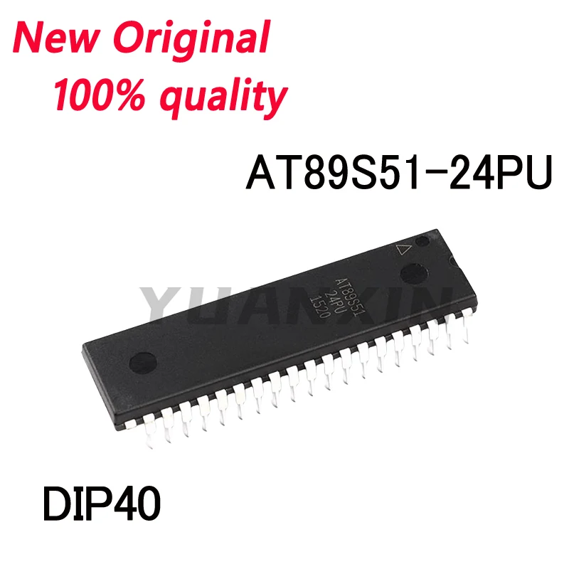 5/PCS New Original AT89S51-24PU DIP40 in-line 8-bit flash microcontroller In Stock