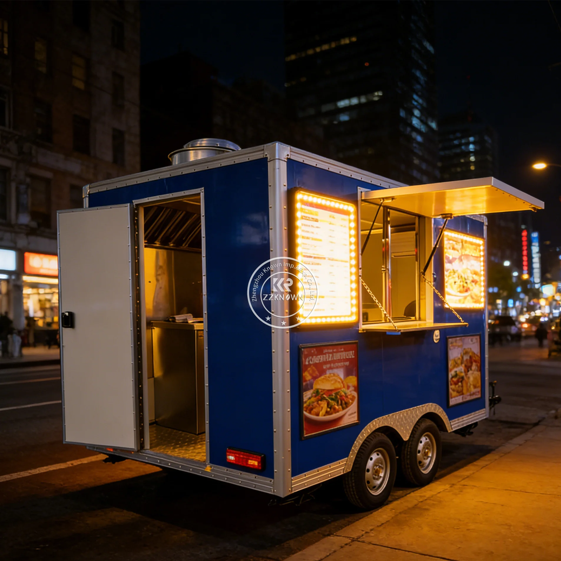 CE Certified Fully Equipped Fast Food Van Bbq Food Trucks Concession Vending Trailer Mobile Churros Food Trailer For Sale