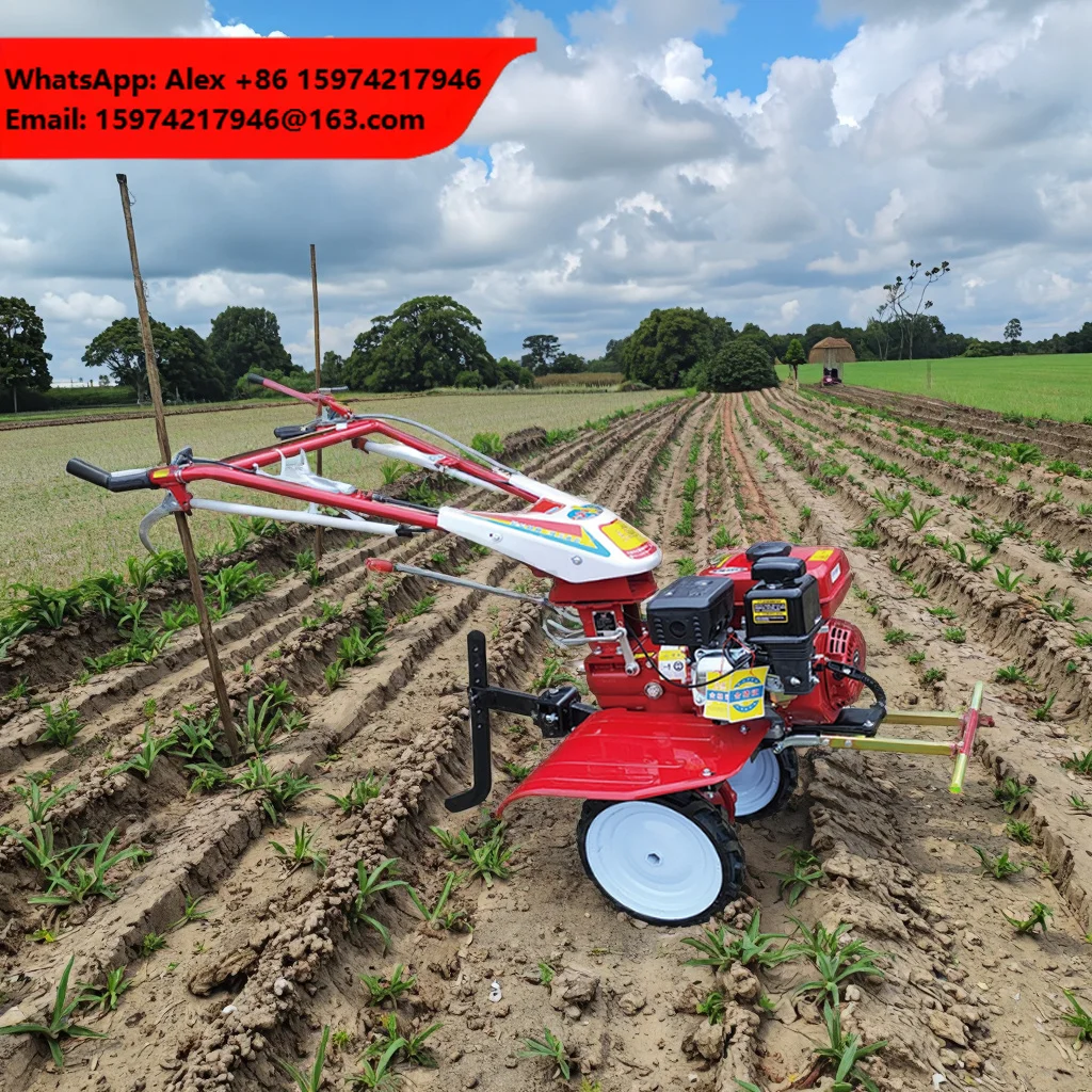 Track Micro-Tiller Chain Rail Rotary Tiller Support Ditching Machine Multi-Function Garden Mountain Cultivator Double-Chain