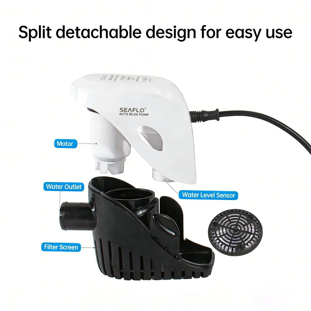 DC24V Fully Automatic Bilge Pump, A Multi-functional Water Pump for Drainage or Water Change From Yachts, Campers and Aquariums