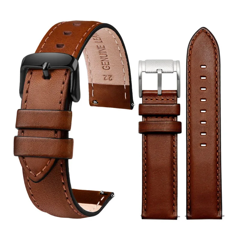 For Fossil Italian Leather Retro Strap Men's Bracelet FS5088 FS5380 TIMEX T49963 T49961 T49962 Quick Release Watchband 20mm 22mm