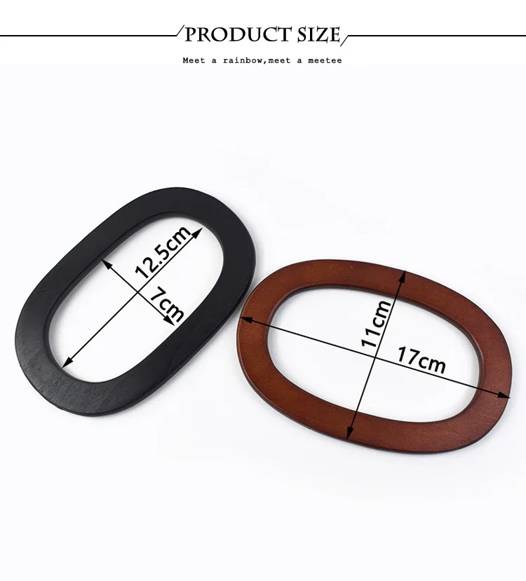 2/4/10Pcs 17cm Oval Wooden Bag Handle Rings for Purse Frame Crochet Handbag DIY Handmade Knitting Sewing Craft Accessories Kit