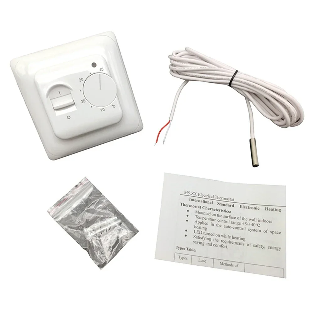 Electric Floor Heating Room Thermostat Manual Floor Heating Cable Thermostat 220V 16A Temperature Controller Meter With Sensor