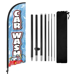 FSFLAG 1PCS 280CM The Car Wash Feather Flag with Flagpole Advertising Outdoor Banner Decoration for Businesse and Storefront