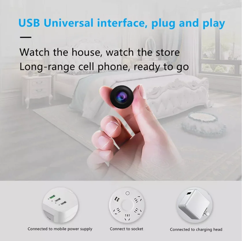 Imagem -02 - Câmera Escondida ip Night Vision Mini Wifi hd 1080p Camcorder Home Security Cam Novo