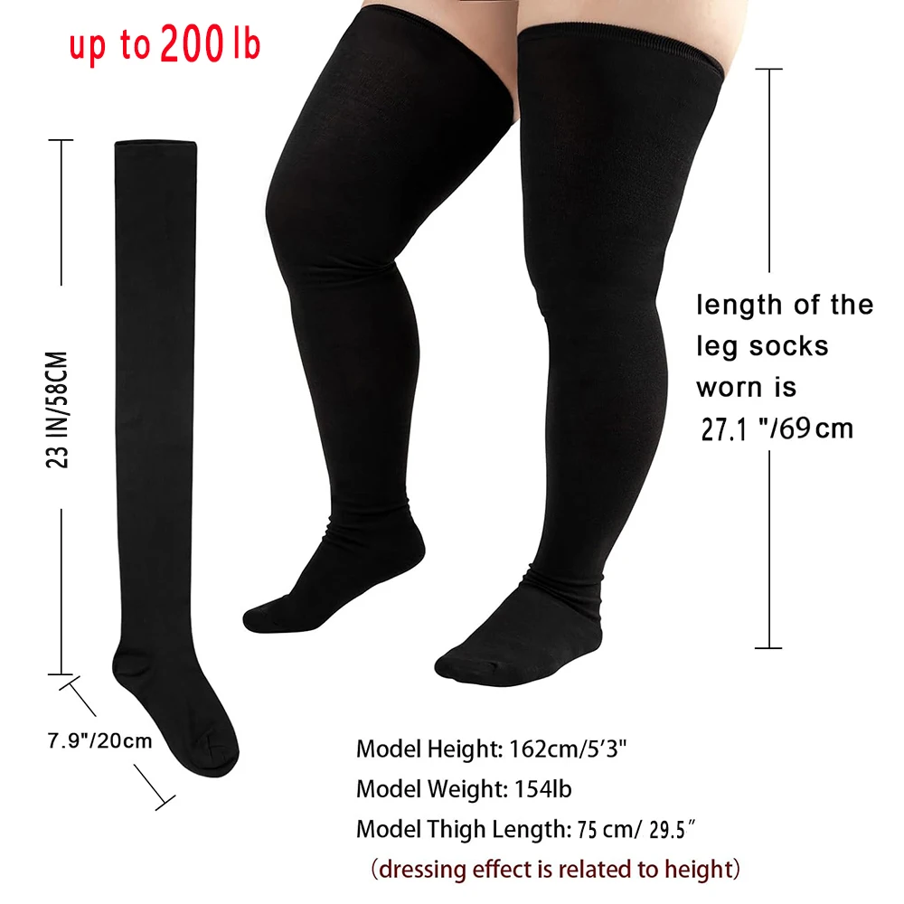 حجم كبير جوارب الفخذ العليا حتى 200 رطل مخطط فوق الركبة جوارب طويلة التمهيد عالية جوارب أنبوبية تدفئة الساق للتأثيري والمارس الرياضية