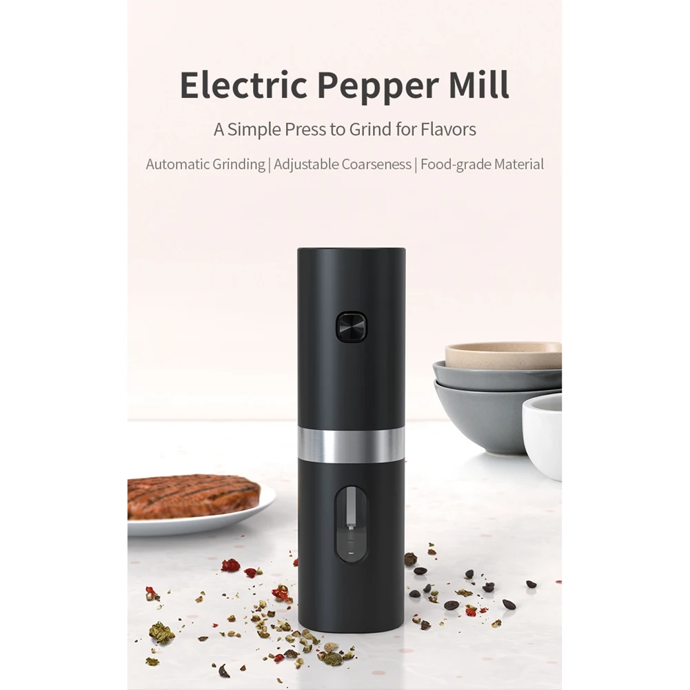 [B25B!】 Electric Grinder Portable Grinder Automatic Salt And Pepper Grinder Set With Rechargeable Base 2 Adjustable Coarseness