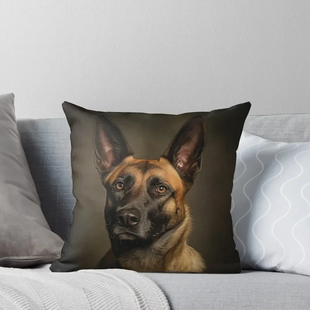 

Alert Malinois: A Portrait of Loyalty and Strength Throw Pillow Couch Pillows Luxury Sofa Cushions pillow