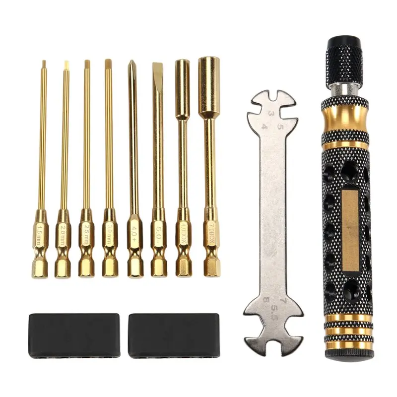 FBIL-9 In 1 RC Tool Kit, RC Car Tool Kit RC Hex Driver Screwdriver Set For RC Car Hobby Tools