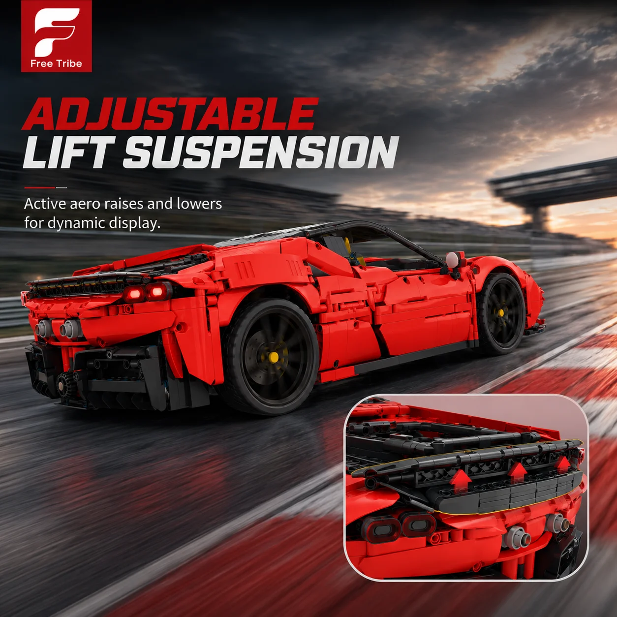 3988PCS Red Supercar Building Blocks Rosso 90 Sports Car Model Bricks Desktop Collectible Ornament Holiday Gift Puzzle Toys