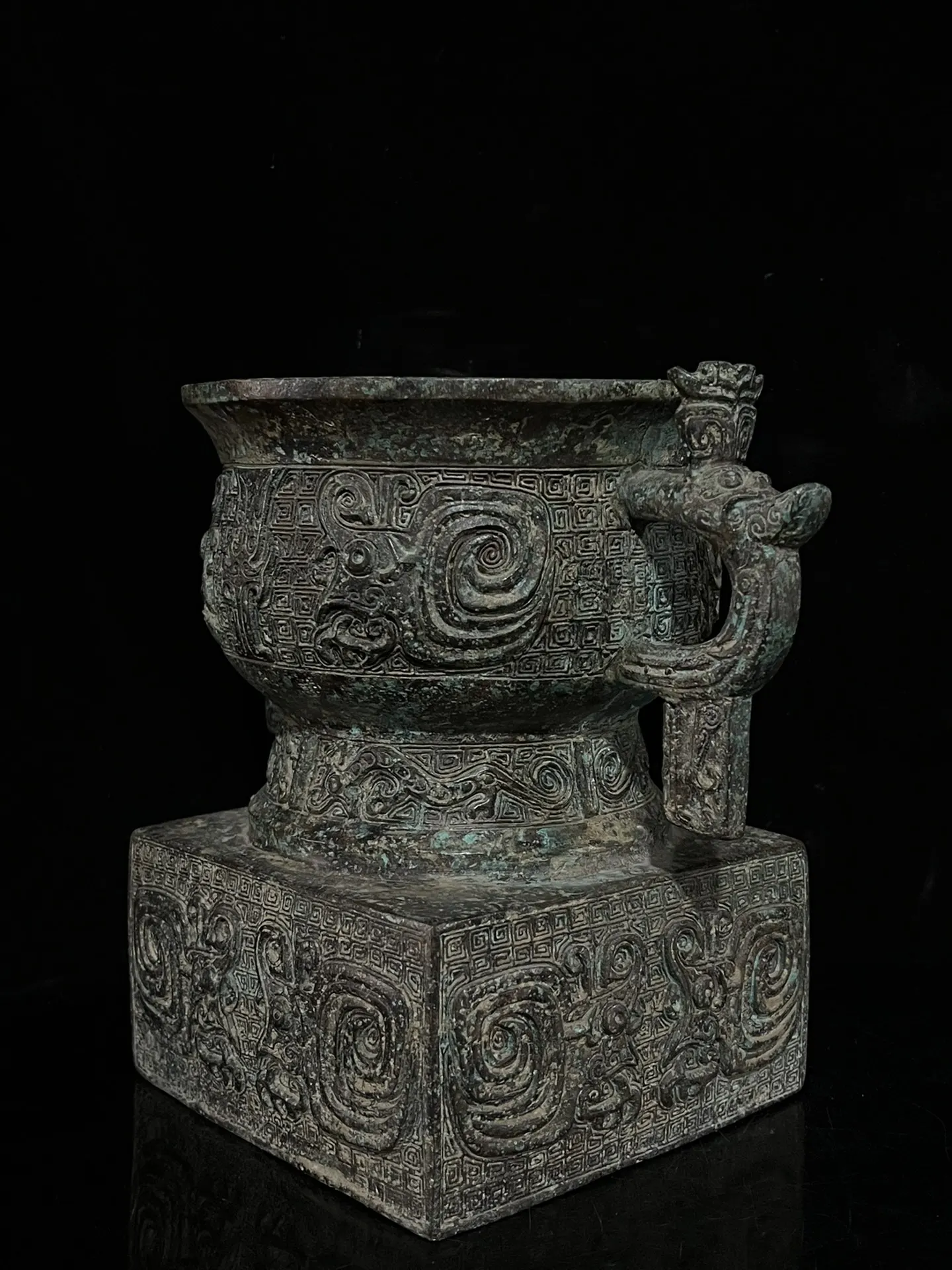 Old bronze red spotted green rust turtle basin statue,Collection&Adornment
