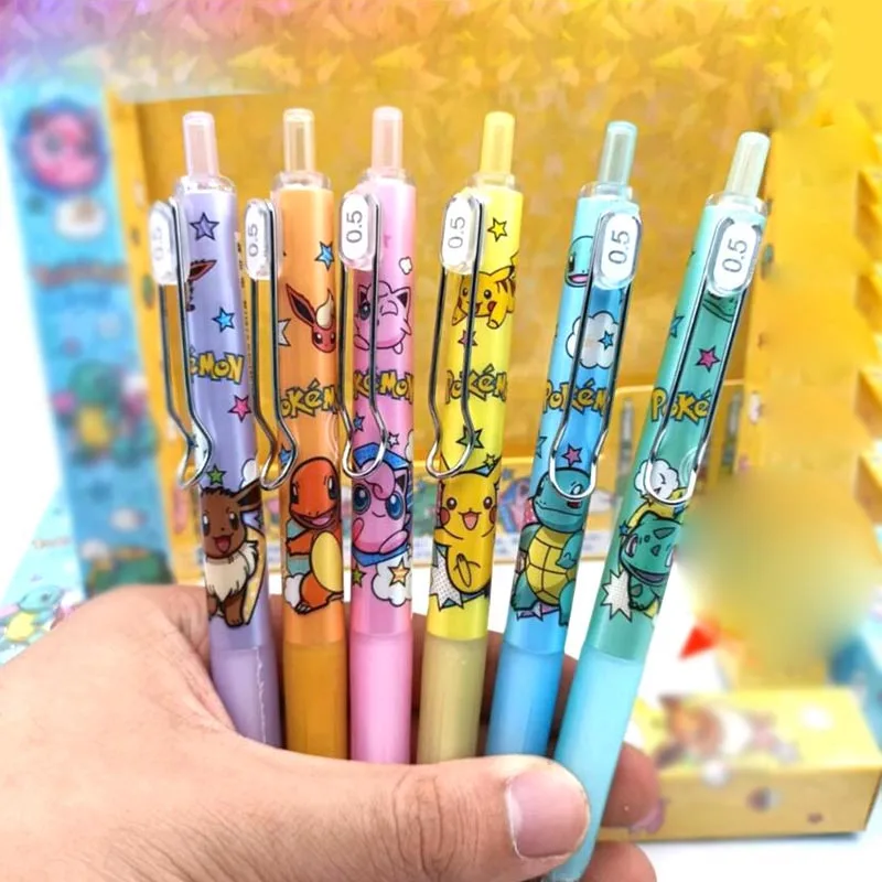 Imagem -02 - Cute Pokémon Kawaii Press Gel Pen Black Ink Canetas Neutras Brinde Promocional Escritório e Material Escolar 0.5 mm 36 Pcs por Lote