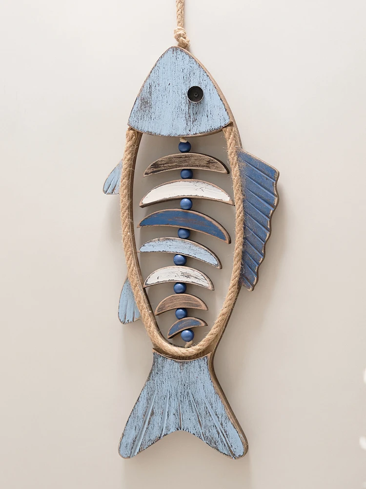 Mediterranean style fish pendant wall three-dimensional fish-shaped wall decoration model room hotel room corridor porch